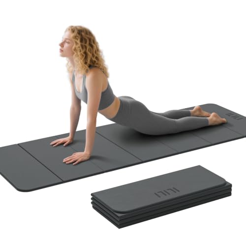ILILI Foldable Yoga Mat 71 * 24 * 0.3 Inch - color: Dark Grey