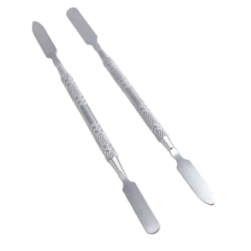 Stainless Steel lab mini Double-Ended Spatula Double-Ended Spatula semi-Miniature Spatula Cone Arrow end 4.7 inches Flat end 4pcs (4.7inch)