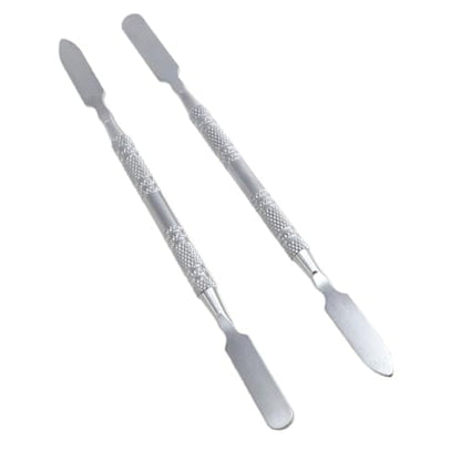 Stainless Steel lab mini Double-Ended Spatula Double-Ended Spatula semi-Miniature Spatula Cone Arrow end 4.7 inches Flat end 4pcs (4.7inch)