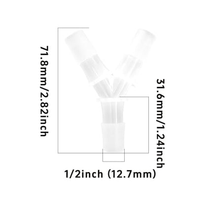6Pcs 1/2" Hose Barb Fitting Equal Barbed, Transparent Y Shaped 3 Way Plastic Joint Splicer Mender Adapter Union for Air Line Tubing Pipe - size: 0.5 Inch