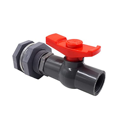 rain Barrel Spigot 3/4 inch PVC Bulkhead Adapter 3/4 Female Thread Red Switch Valve Garden kit, for 5/2.5/50/55/100 Gallon Water Tank rainwater stock - color: 1 inch valve-1FT Red