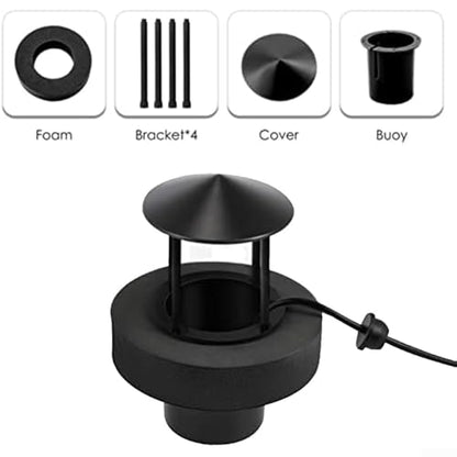 Splash Guard With Integrated Float For Single-Head Mist Maker, Effectively Reduces Water Splashing And Maintains Optimal Water Level For Consistent Mist In Aquarium, Pond(Is black)