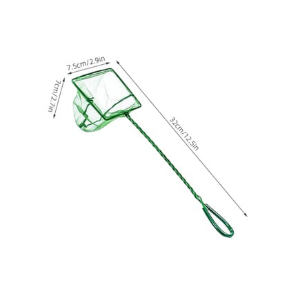 Toddmomy 8pcs Aquarium Fish Net Scoop Set with Fine Mesh Fabric 3-inch Plastic Handle Fish Tank Nets for Small Ponds and Aquariums and Tank Cleaning Accessories