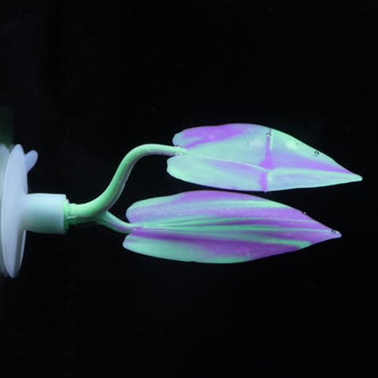 2 Pack Silicone Betta Resting Leaf Hammock, Double Layer Coral Bed, Purple Green Aquarium Fish Tank Decor