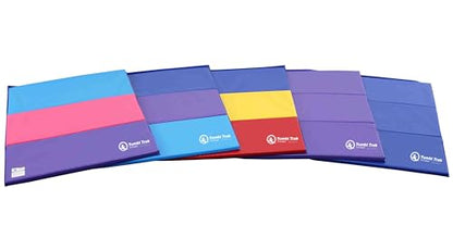 Tumbl Trak Gymnastics Folding Tumbling Panel Mat - color: Primary Rainbow, size: 4'x6'x2"
