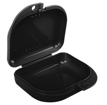 LA MIERE Retainer Case, Slim Aligner Case with Vent Holes, Compatible with Invisalign, Mouth Guard Case, Cute Retainer Case, Black - color: Black