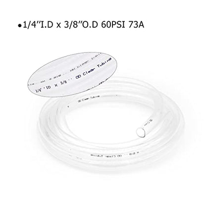 1/4’’ ID × 3/8’’ OD - 50 ft Clear Plastic Vinyl Tubing, Flexible PVC Hose Lightweight Non-Toxic vinyl Tube for Transfer Water Air Oil - size: 1/4'', style: 50 feet