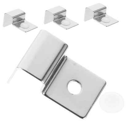 Ipetboom 3sets Stainless Steel Aquarium Clips 10mm Easy Install Tank Mounting Clip for Glass Cover 4pcs*3