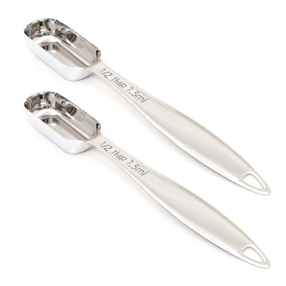 2PCS 1/2Tablespoon (1.5tsp, 7.5ml) Single Measuring Spoon, Individual Stainless Steel Long Handle Measure Teaspoon Only - size: 1/2tbsp|1.5tsp|7.5ml|1/4oz