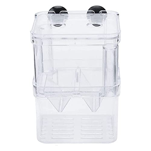 Aquarium Fish Breeder Box Plastic Fish Isolation Breeding Box Hatching Incubator Box for Baby Fish Shrimp Clownfish Guppy （S）