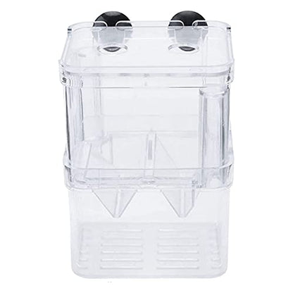 Aquarium Fish Breeder Box Plastic Fish Isolation Breeding Box Hatching Incubator Box for Baby Fish Shrimp Clownfish Guppy （S）
