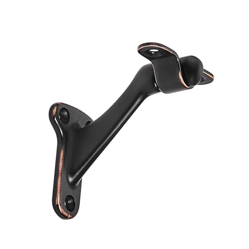 6 Pack 3 Inch Oil Rubbed Bronze Hand Rail Bracket Heavy Duty Hardware for Stairways, Home or Office Vintage Stair Support Handrail Brackets - style: Oil Rubbed Bronze