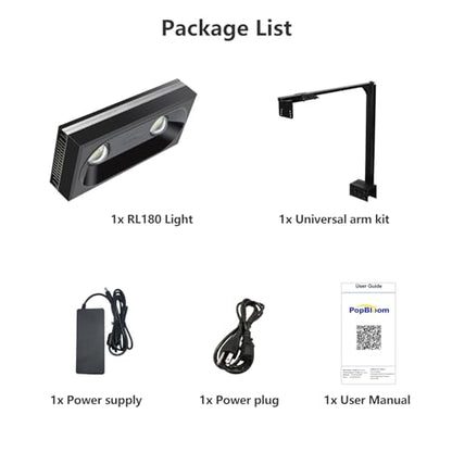 RL180 WiFi Full Spectrum Reef Light 180W Marine Reef LED Aquarium Light Saltwater Aquarium Fish Tank Lamp (RL180 with Arm Kit) - size: RL180 With Arm Kit