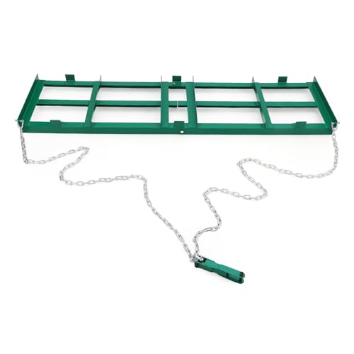 48”Lawn Leveling Rake & Driveway Drag Harrow - Heavy-Duty Tow-Behind Tool with 4FT Reinforced Chain - for ATV, UTV, Tractor, Mower - Gravel, Soil, Yard & Landscape Grading
