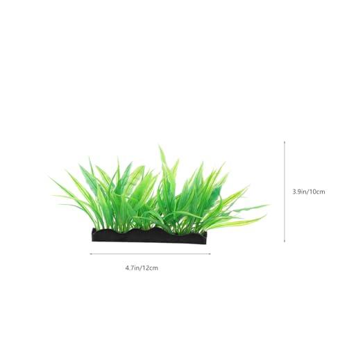POPETPOP 3Pcs Aquarium Fake Plants Realistic Plastic Fish Tank Decoration Artificial Aquatic Grass for Fresh and Saltwater 4.72X3.93X1.65 Inches
