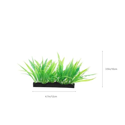 POPETPOP 3Pcs Aquarium Fake Plants Realistic Plastic Fish Tank Decoration Artificial Aquatic Grass for Fresh and Saltwater 4.72X3.93X1.65 Inches