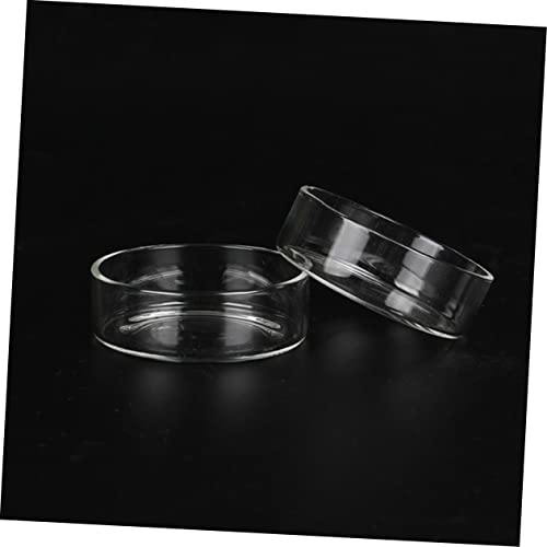 SUPVOX 3pcs Round Crystal Shrimp Feeding Bowl Delicate Glass Dish for Shrimp Tanks Multi-Purpose Feeder for Fish and Reptiles Decorative Pet Food Bowl - size: Size 1