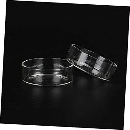 SUPVOX 3pcs Round Crystal Shrimp Feeding Bowl Delicate Glass Dish for Shrimp Tanks Multi-Purpose Feeder for Fish and Reptiles Decorative Pet Food Bowl - size: Size 1