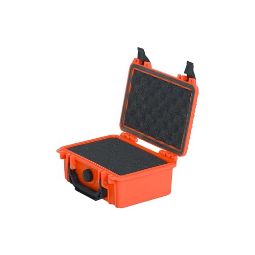 MEIJIA Portable All Weather IP67 Waterproof Protective Case, Hard Case,Camera Case With Customizable Foam,Fit Use of Drones, Cameras,Equipments, 8.12”x6.56”x 3.56” (Orange)