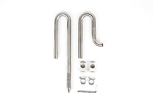 304 Stainless Steel Lily Pipes with Clamps for Rimless Glass Aquarium, Inflow and Outflow Set (Pipe Diameter 12mm)… - size: ID/OD=10/12mm
