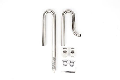 304 Stainless Steel Lily Pipes with Clamps for Rimless Glass Aquarium, Inflow and Outflow Set (Pipe Diameter 12mm)… - size: ID/OD=10/12mm