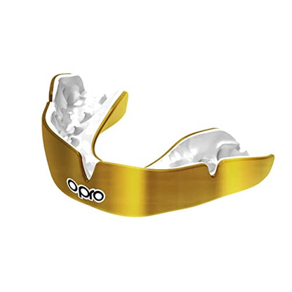 OPRO Instant Custom-Fit Mouthguard – Dentist Level Gum Shield Adult and Kids – OPRO Mouth Guard Boxing and MMA, Self-Fit Gum Shield Rugby – Maximum Protection with Dental Warranty (Gold/White) - color: White/Mint, size: Adult (10+)