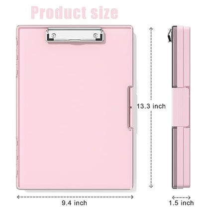 Hongri Clipboard with Storage, Pink 8.5 x 11 Clip Board, Dual Compartmen - color: Pink