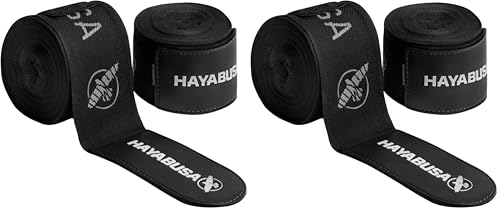 Hayabusa Deluxe Boxing Hand Wraps - 180in - color: Black, size: 180" (Pack of 2)