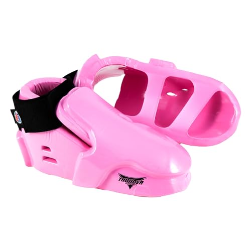 Pro Force Thunder Double Layered Kicks Karate Sparring Shoes - Pink - Ch. Medium - 3/4