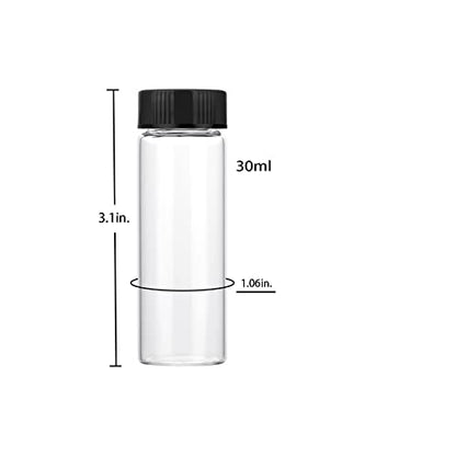 30ml Clear Small Glass Vials 30pcs with Screw Caps(30pcs)
