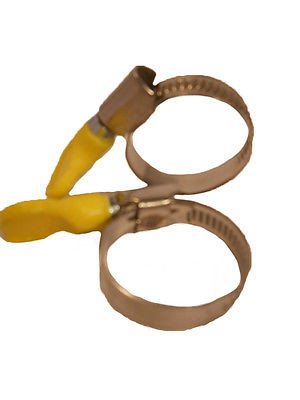 Stainless Steel Band Pond Hose Clamps 1 Inch (25mm) x 2 Pack, Smooth Band Hose Clamps, Water Garden koi Fish Pond tubing Clamps