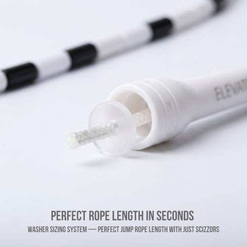 Elevate Rope Beaded Jump Rope, 1 in Beads, 10 ft Adjustable, Segmented - color: Black/White