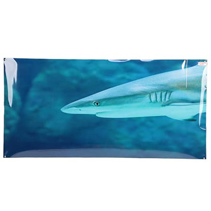Aquarium Background Paper, Self Adhesive PVC Fish Tank Wallpaper Sticker with 3D Clear Decoration, Fade Underwater Theme Poster for Glass Aquariums (61 * 41CM) - size: 61*41CM