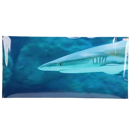 Aquarium Background Paper PVC Self Adhesive 3D Fish Tank Wallpaper Sticker, Clear Underwater Scene Decoration with Realistic Sea Animal Pattern for Glass Aquariums (61 * 41CM)