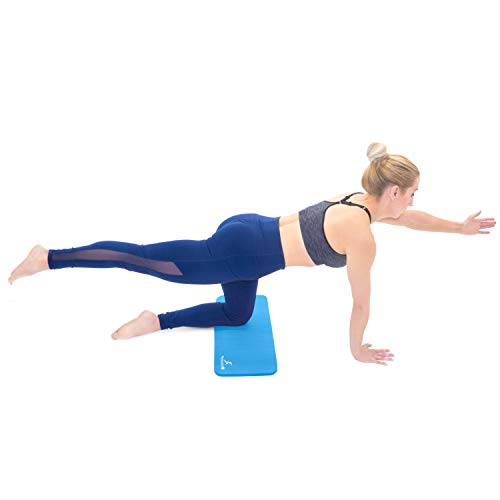 ProsourceFit Extra Thick Yoga Knee Pad and Elbow Cushion 15mm (5/8”) Fits Standard Mats for Pain Free Joints in Yoga, Pilates, Floor Workouts - color: Aqua