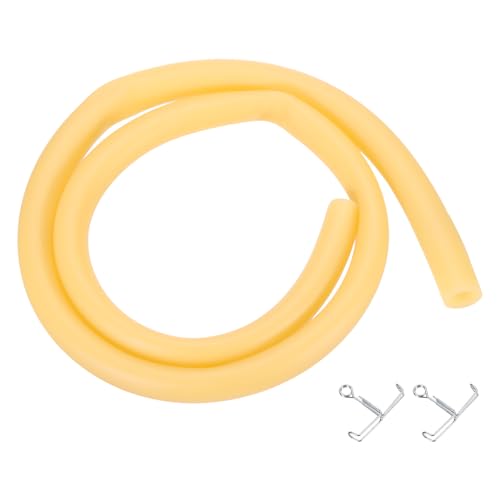 PATIKIL 3.3 Ft(1M) Natural Latex Rubber Tubing, 1/2"(12mm) ID x 11/16"(17mm) OD Sling Shot Rubber Tubing Tube with Hose Clamps for Exercise, Stretching, Laboratory, Home Hose Tube - size: 12mm ID x 17mm OD
