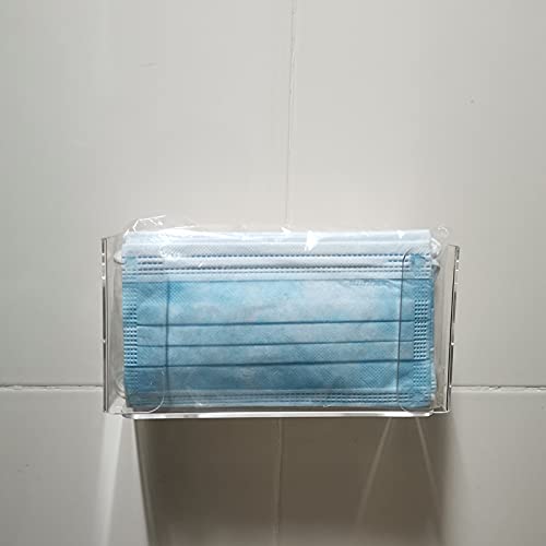 Cq acrylic Rubber Glove Holder for Wall Mount,Clear Disposable Glove Dispenser and Glove Box on Wall,Multipurpose Wall Floating Mask Dispenser and Medical Gloves Rack Storage,10.2”x5.3”x3.5” Pack of 1 - size: Can hold 1 boxes