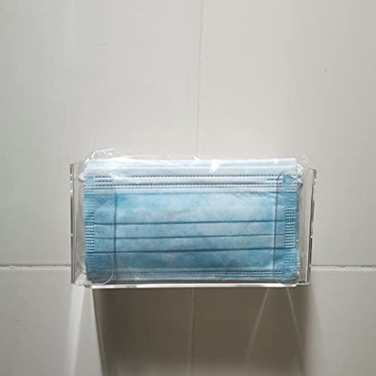 Cq acrylic Rubber Glove Holder for Wall Mount,Clear Disposable Glove Dispenser and Glove Box on Wall,Multipurpose Wall Floating Mask Dispenser and Medical Gloves Rack Storage,10.2”x5.3”x3.5” Pack of 1 - size: Can hold 1 boxes