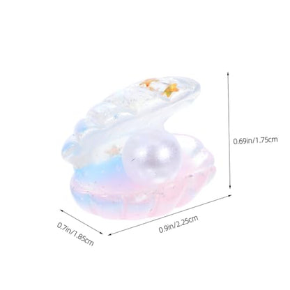 BESPORTBLE Mini Ocean Resin Animals: 16Pcs Luminous Simulated Shell with Pearl Mini Resin Ocean Landscape Decorative Shell Ornaments for DIY Aquarium Potted Micro Fairy Garden Dollhouse