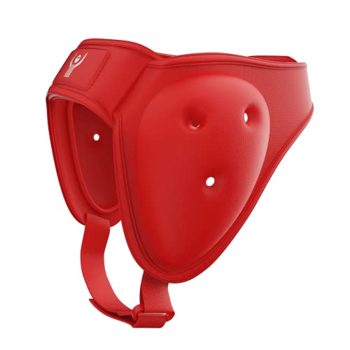 Snapdown Wrestling Headgear, Soft Adjustable Ear Guard for Adults and Youth, MMA and BJJ, One Size - color: Red