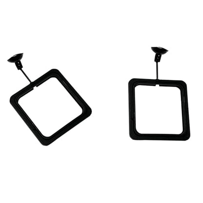 5PCS Fish Feeder Floating Square Suction Cup Feeding Ring Plastic and Rubber 3.15x3.15 Inches for Aquarium Accessories Black