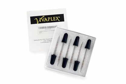 Vivaplex, 6, Graduated, 1 ml Glass Eye Droppers. Assorted Pack of Long and Short, Straight tip, Bent tip, and Round tip Calibrated Pipettes.