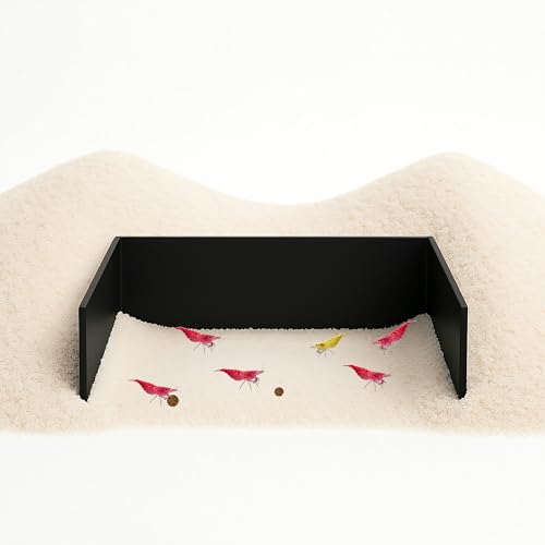 Aquarium Feeding Barrier - Substrate Retention Wall for Shrimp, Snail & Pleco | Bare Bottom Cove for Easy Feeding & Cleanup (Black)