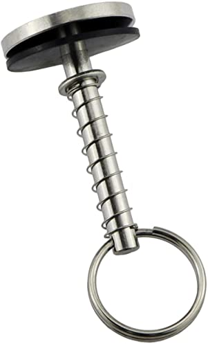 Marine Hatch Cover Pull Handle with Spring Hidden Pin Button for Fishing Boat Yacht ， Stainless-Steel 316 Hatch Cover Pull Lifter & Rubber Gasket and Spring - style: Diameter: 6.3mm