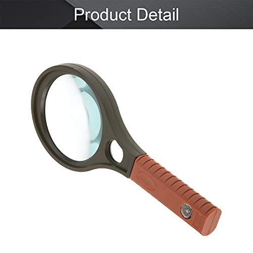 Othmro QK-7502 7X 12X Magnifier Glass Handheld Magnifier Lens Black Round Page Magnifying Lens Small Magnifying Glasses with Handle for Small Prints Book Magazines Newspaper Reading Jewelry - color: 7x 75mm