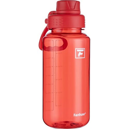 Fanhaw 32 oz Clear BPA-Free Tritan Water Bottle with Fast-Flow Spout Lid, BPA-Free & Leak-Proof Wide-Mouth Reusable Bottle for Gym, School & Office, Back to School Essentials (Red) - color: Red, style: 1 Pack