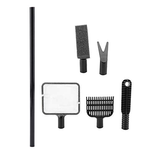 Abs Plastic Fish Tank Cleaner Brush Net Shovel Clamp/Holder 4 in 1 Portable Aquarium Cleaning Tool Set, Fish Tank Cleaner Brush for Effective Aquarium Maintenance and Bottom Dirt Removal
