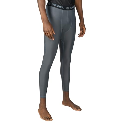 Sanabul Essential Compression Tights Men No Gi Jiu Jitsu Spats - color: Steel Grey, size: X-Small