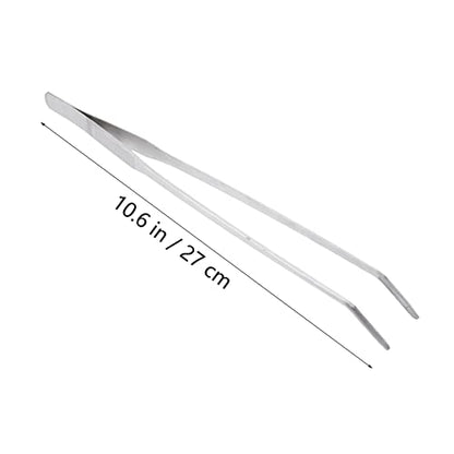 Angoily 27cm Curved Tip Stainless Steel Tweezers for Aquarium Plant Tweezers Fine Tip for Fishtank Cleaning Tools