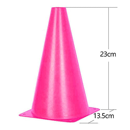Alyoen 9 inch Traffic Cones, Plastic Sport Cones, Pink Soccer Training Cones for Outdoor Activity & Festive Events (Sets of 10/15/ 20) - color: 10 Pack-Pink
